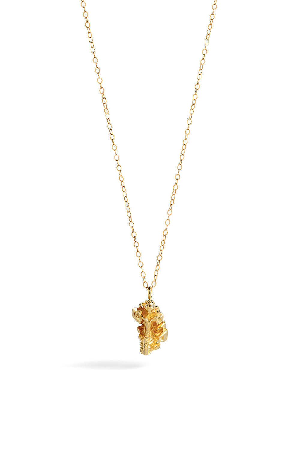 Oak Leaf Pendant Necklace — gold plated