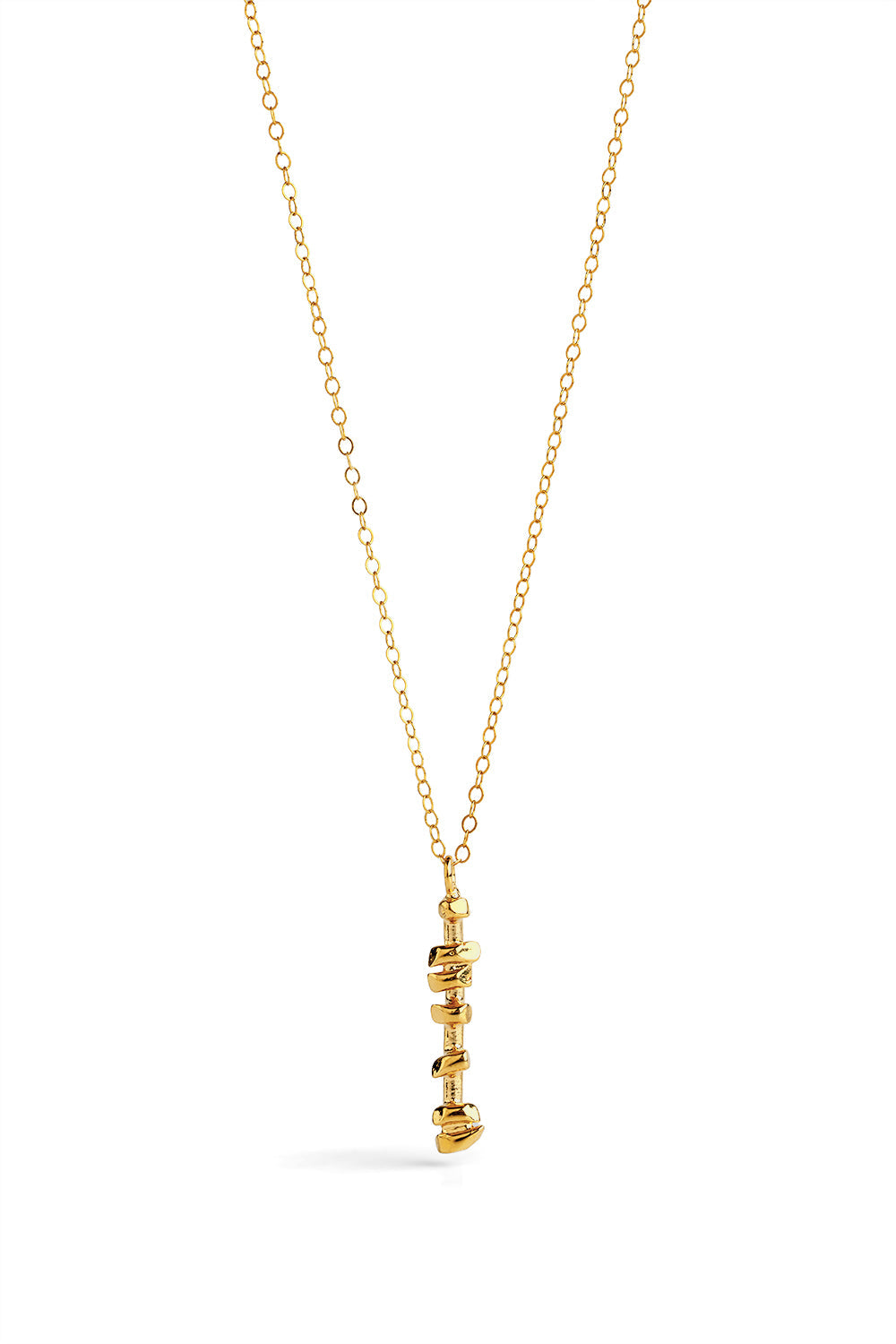 Sculpted Bar Pendant Necklace - gold plated