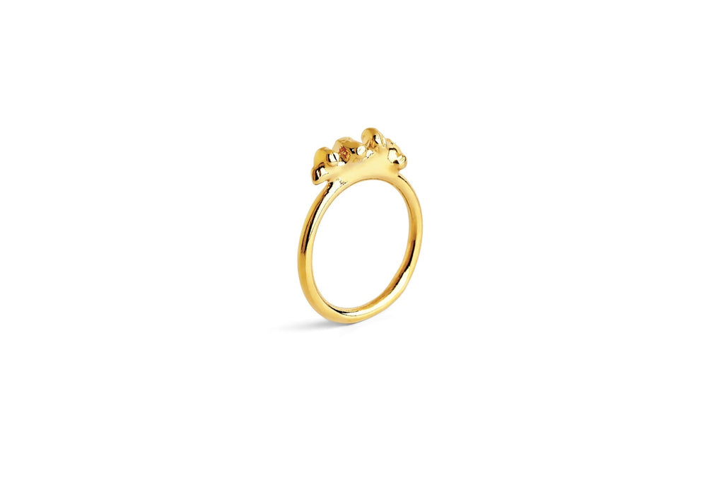 Cluster Crown Ring - gold plated