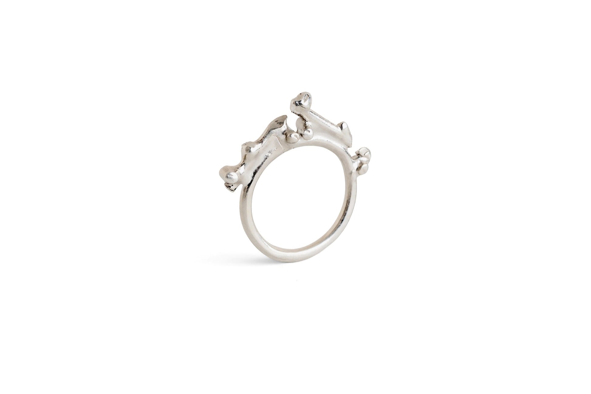Three-Spire Crown Ring - sterling silver