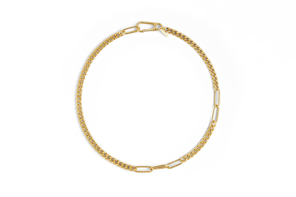 Cuban And Oval Links Necklace
