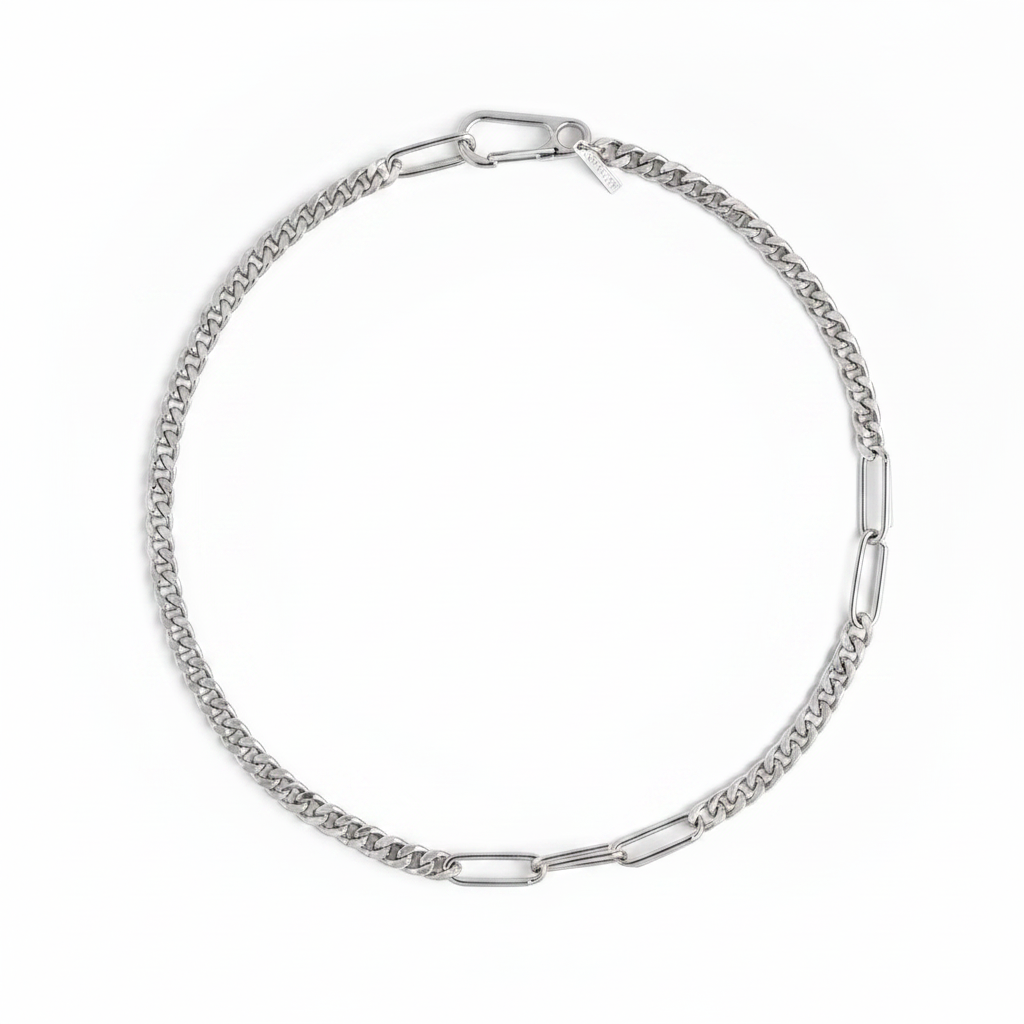 Cuban And Oval Links Necklace