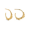 Beaded Hoop Earrings Medium - gold plated