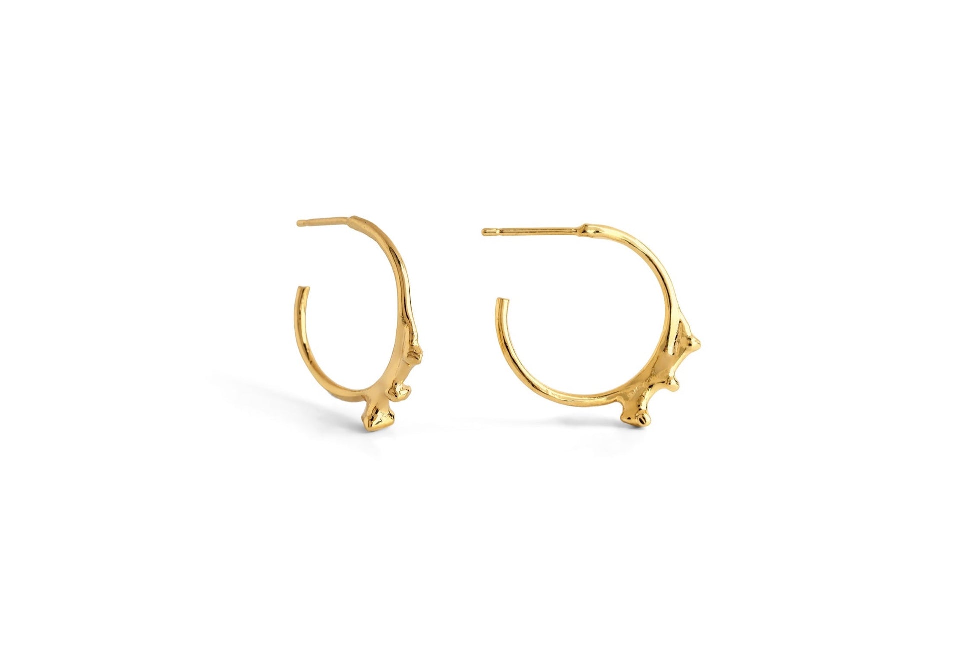 Beaded Hoop Earrings Small - gold plated
