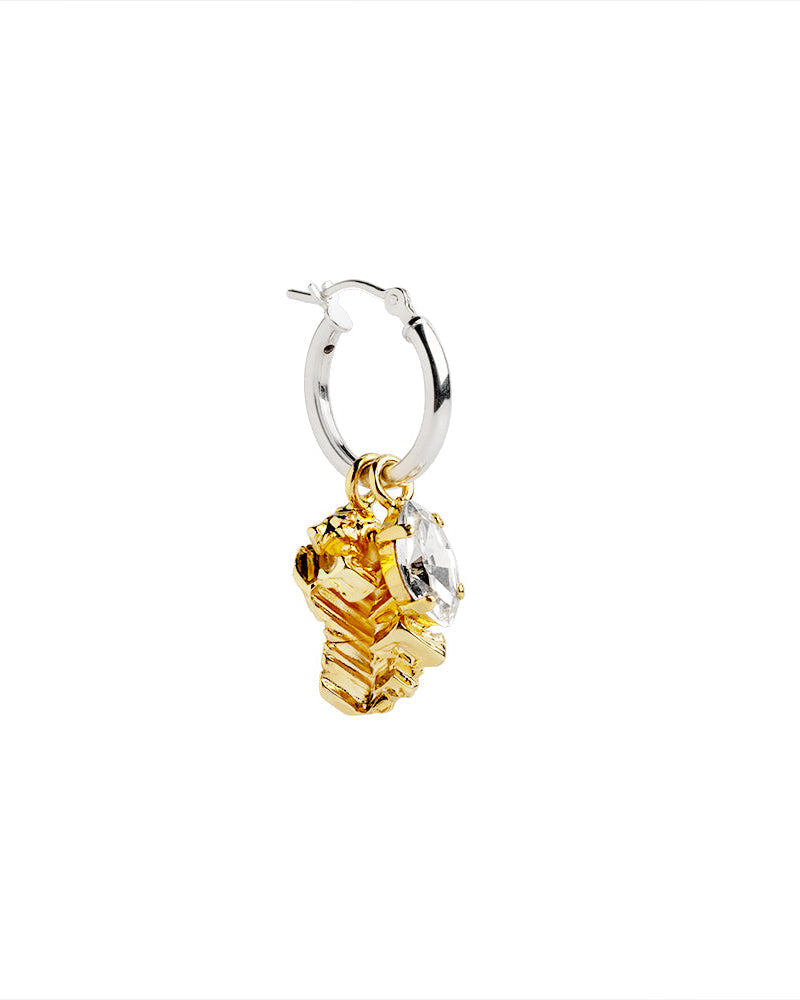 Bismuth & Marquise Crystal Charm Hoop