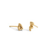 Organic Cube Stud Earrings - gold plated