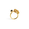 Open Bismuth Ring with Black Crystal - statement ring by Noritamy