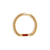 Cognac Crystal Curb Bracelet - gold plated
