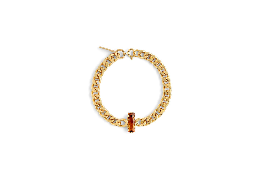 Cognac Drop Curb Bracelet - gold plated