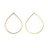 Teardrop Wire Hoop Earrings - gold plated