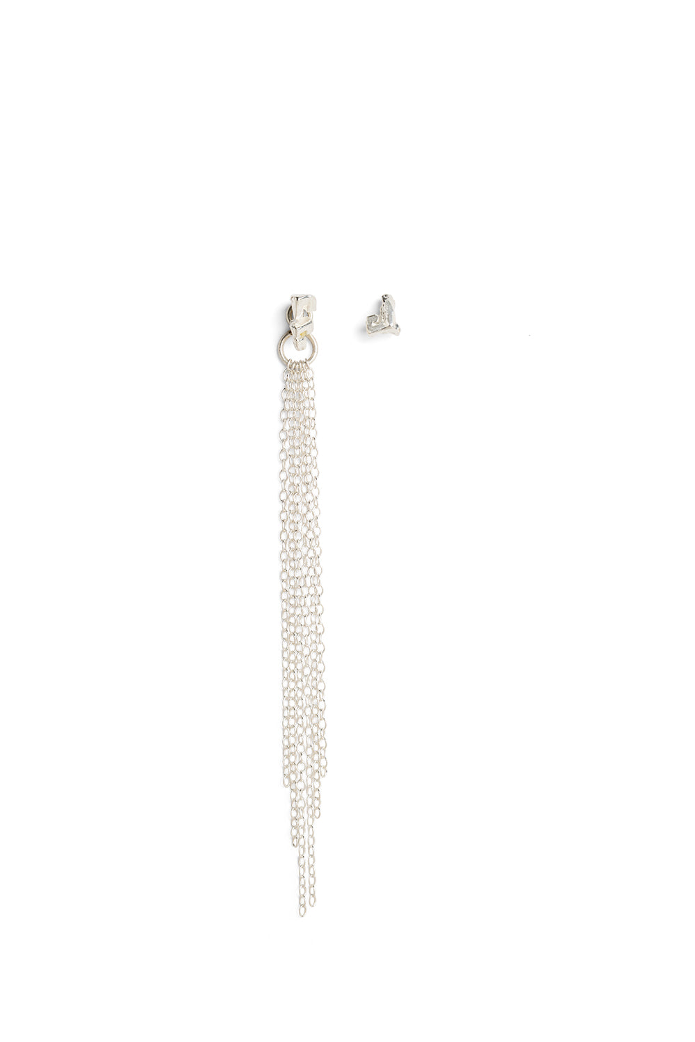 Asymmetric Chain Fringe Earrings - sterling silver