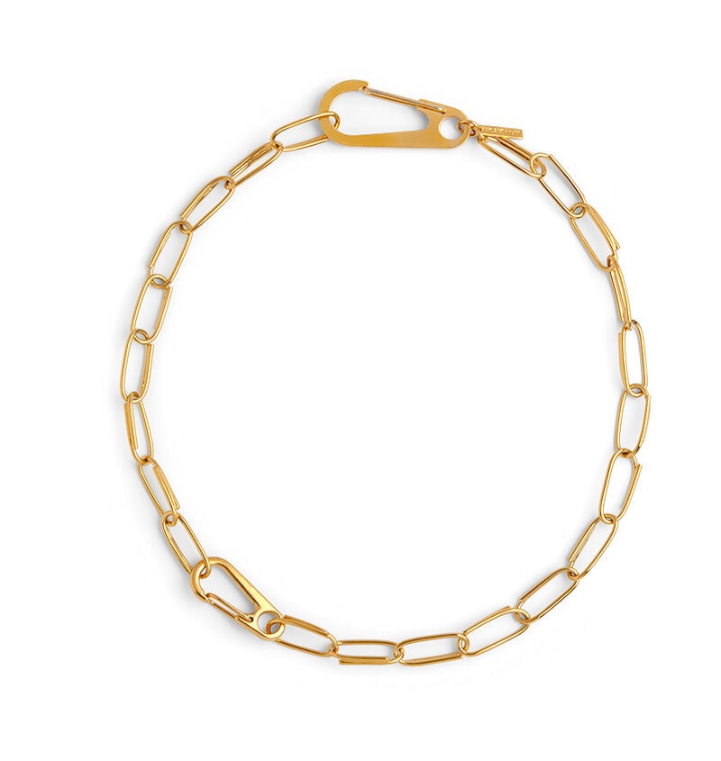 Oval Links Necklace With Carabiners