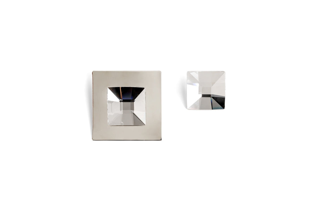 Square Crystal Earrings - statement earrings by Noritamy