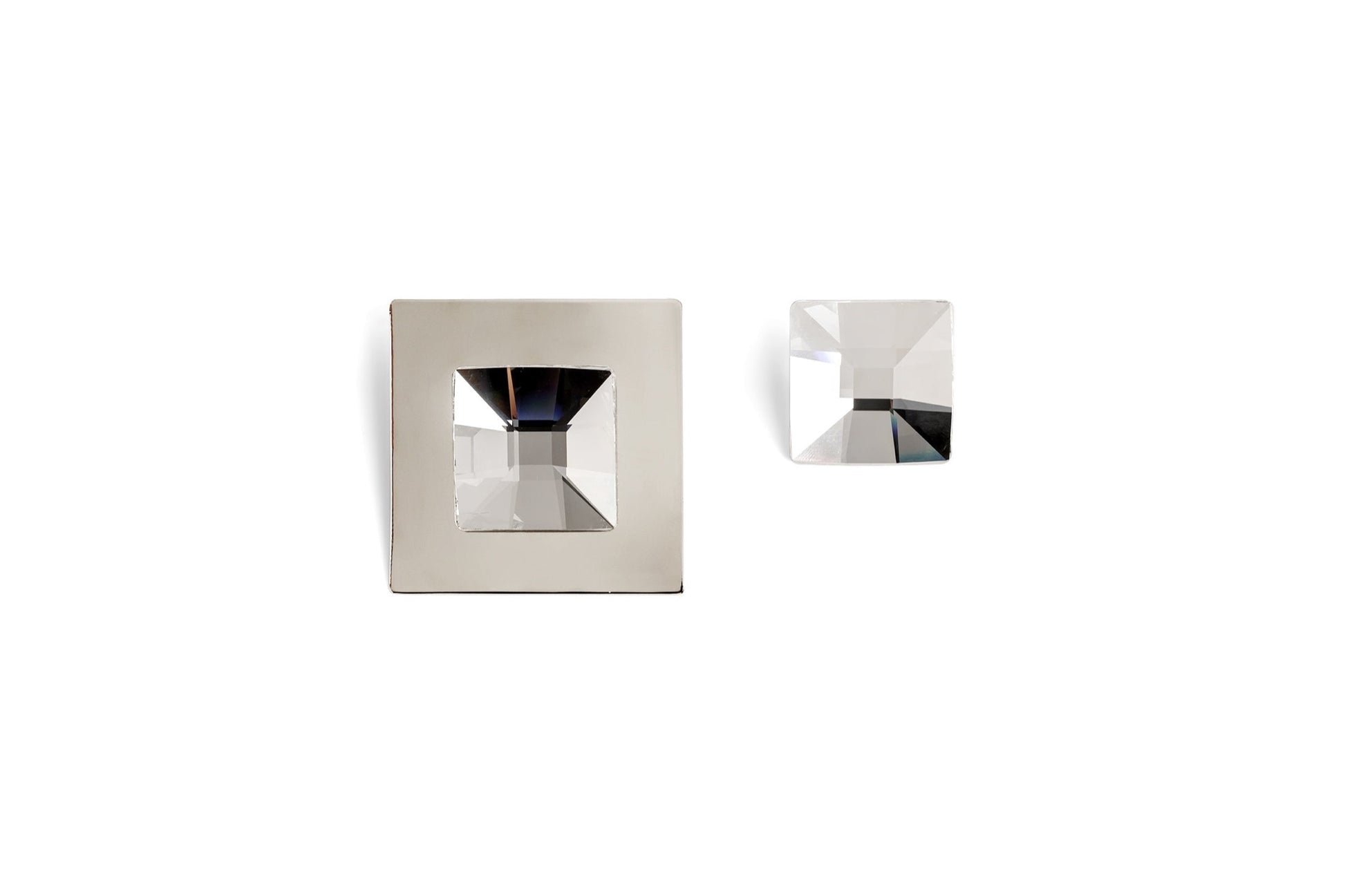 Square Crystal Earrings - statement earrings by Noritamy