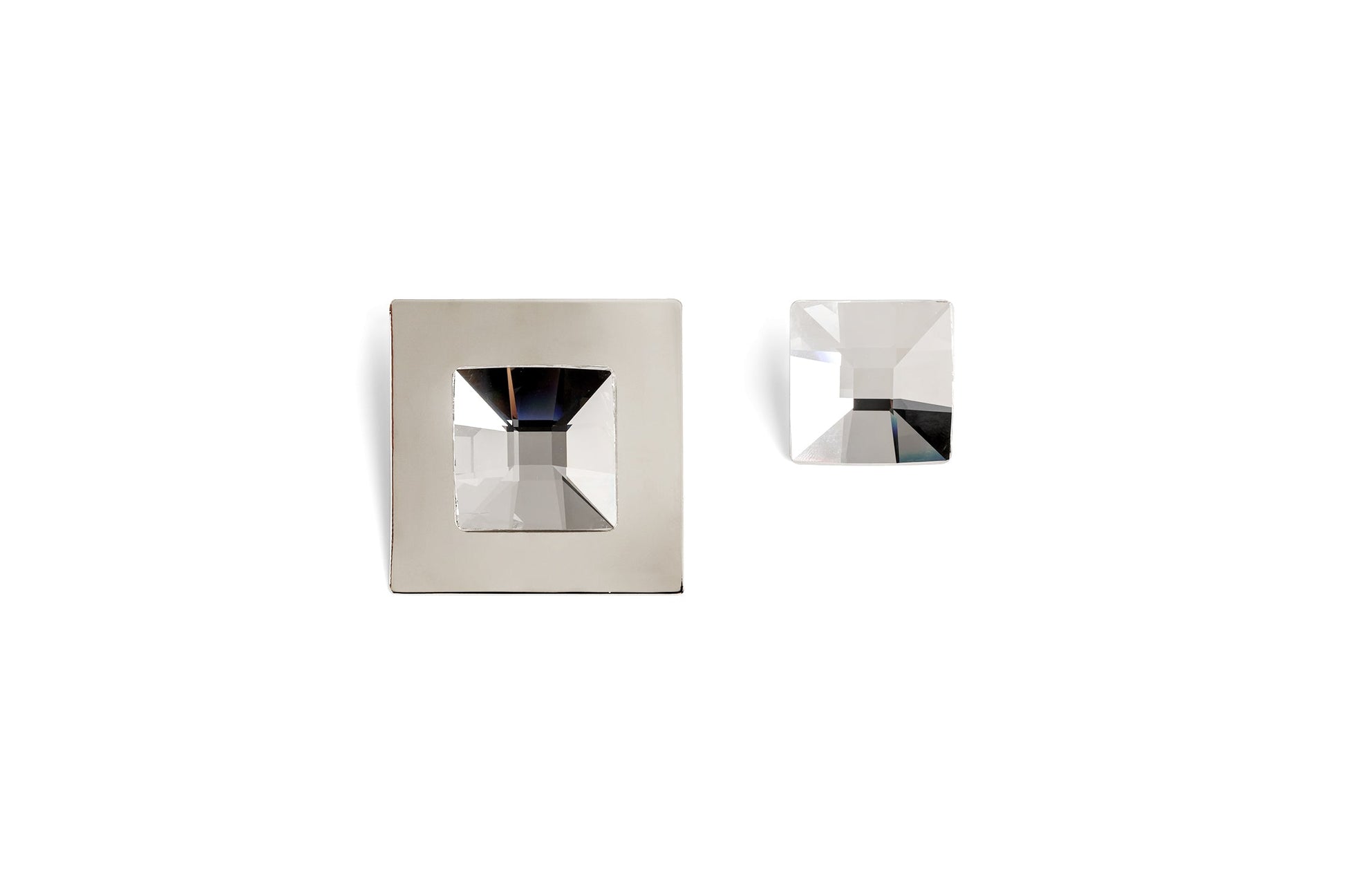 Square Crystal Earrings - statement earrings by Noritamy