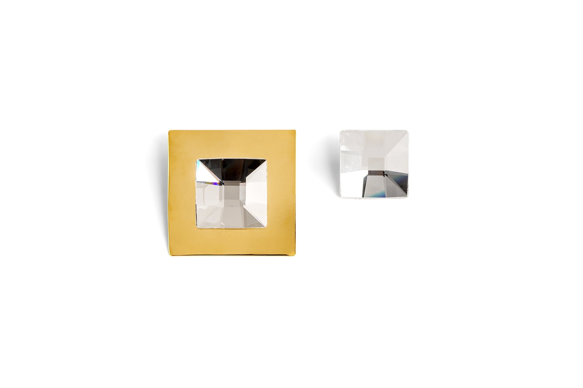 Square Crystal Earrings - statement earrings by Noritamy