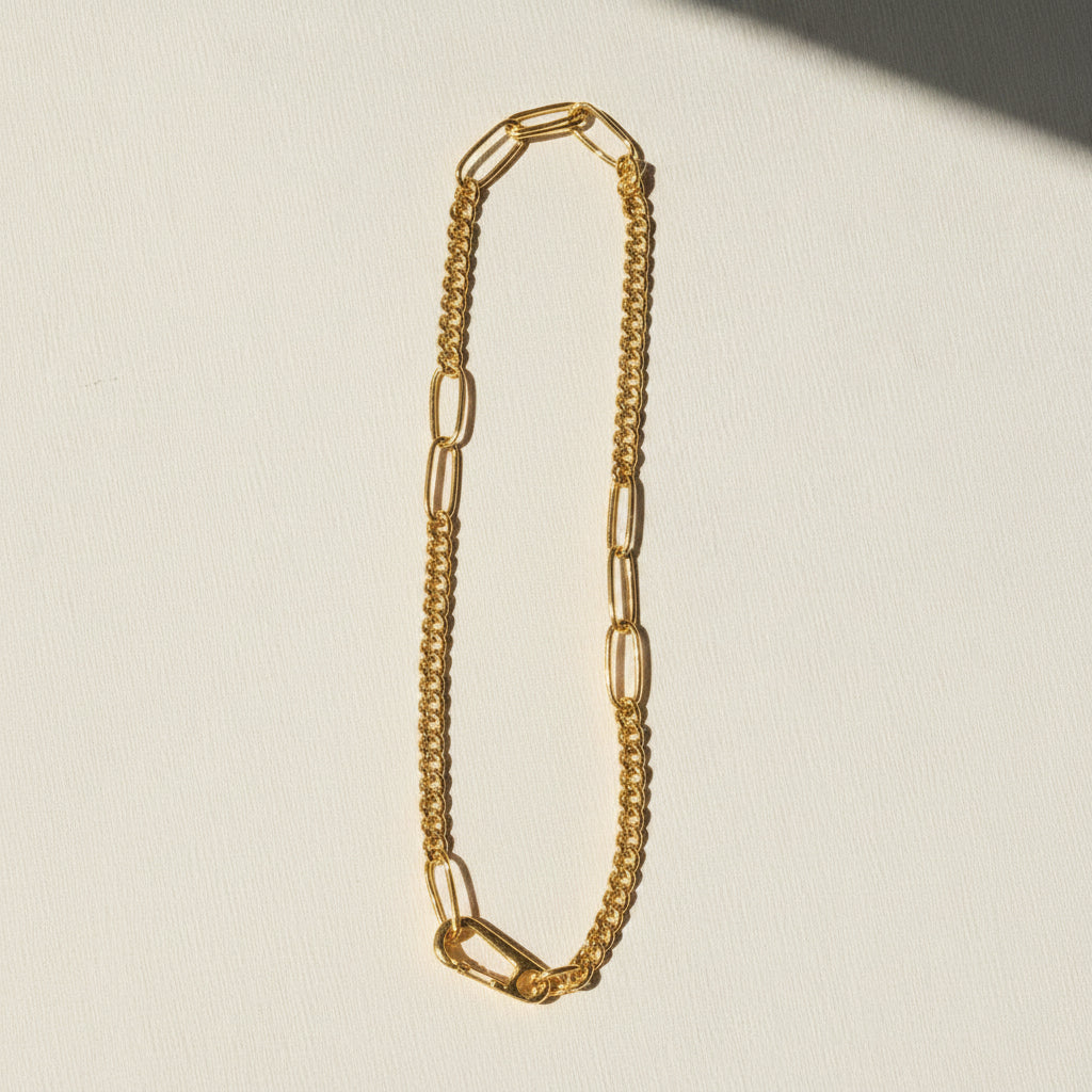 Cuban And Oval Links Necklace