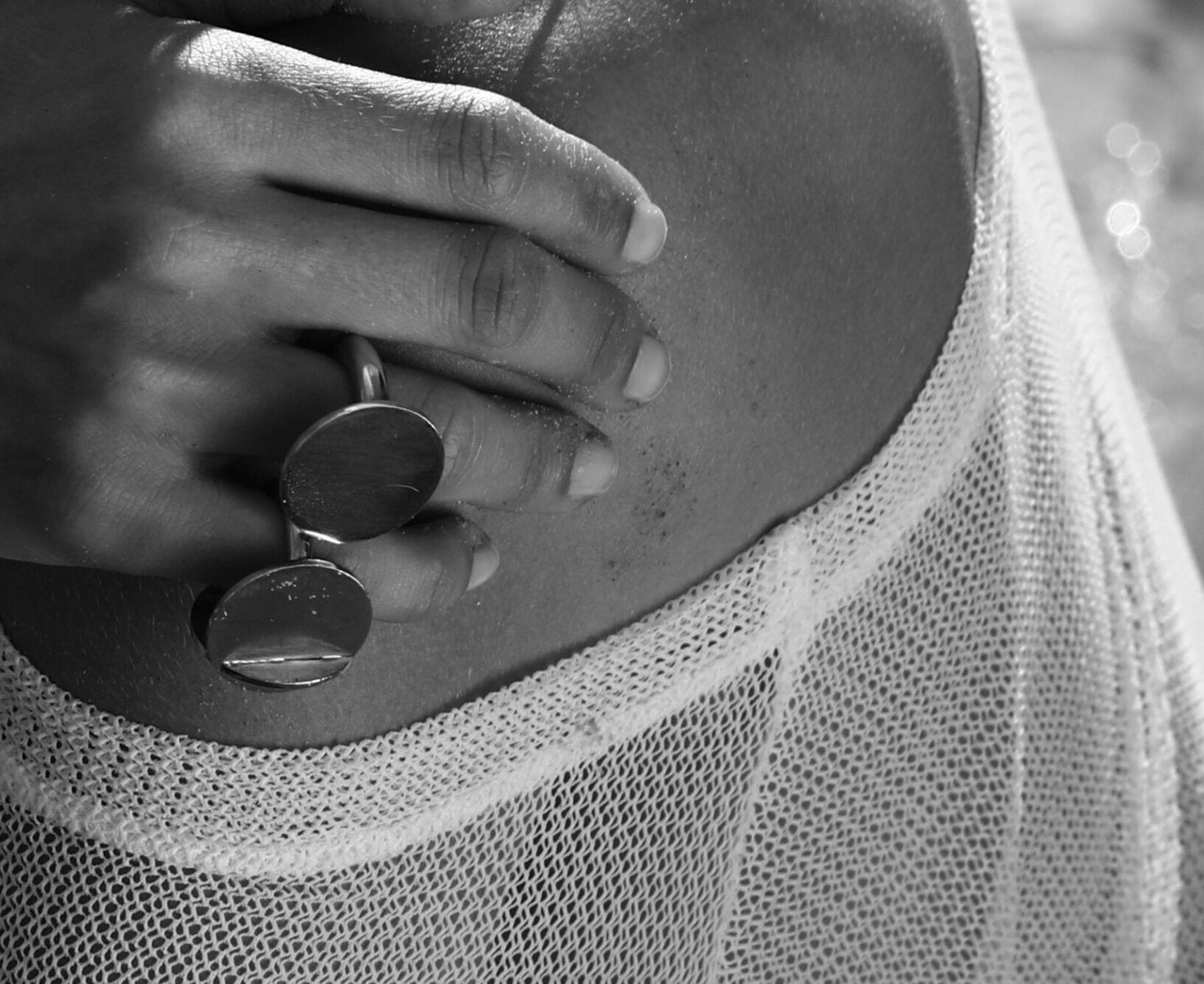 Intersecting Coins Pinky Ring