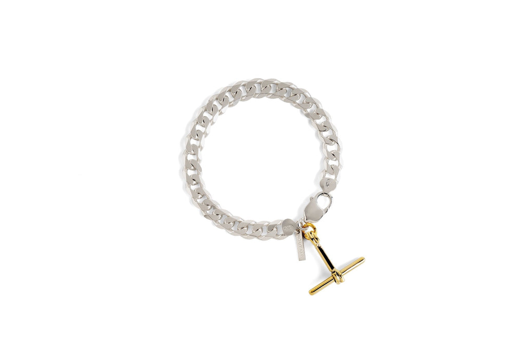Wind Curb Bracelet with T-Bar - chain bracelet by Noritamy
