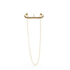 Handmade gold plated hugger chain earrings