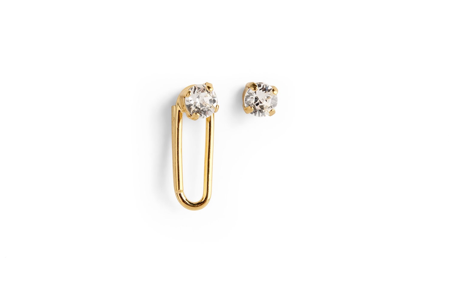 Oval Earrings With Crystal  Stone  (Pair)