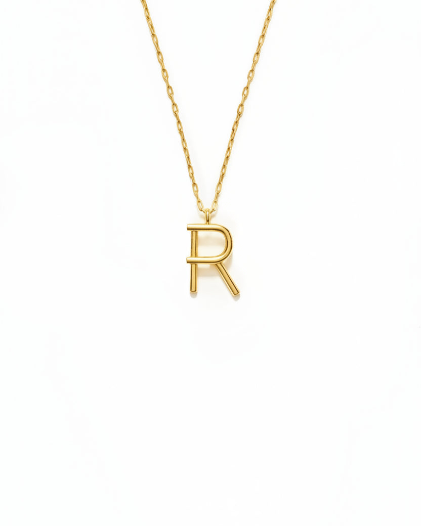 Small Initial Necklace, necklace by Noritamy, 24k gold plated