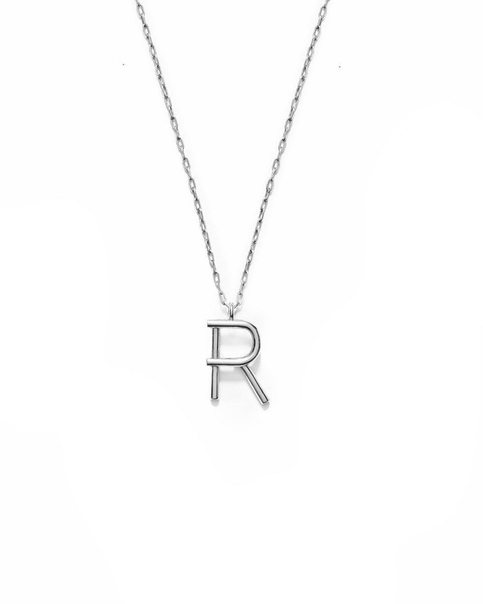 Initial Necklace Sterling Silver Gold Plated