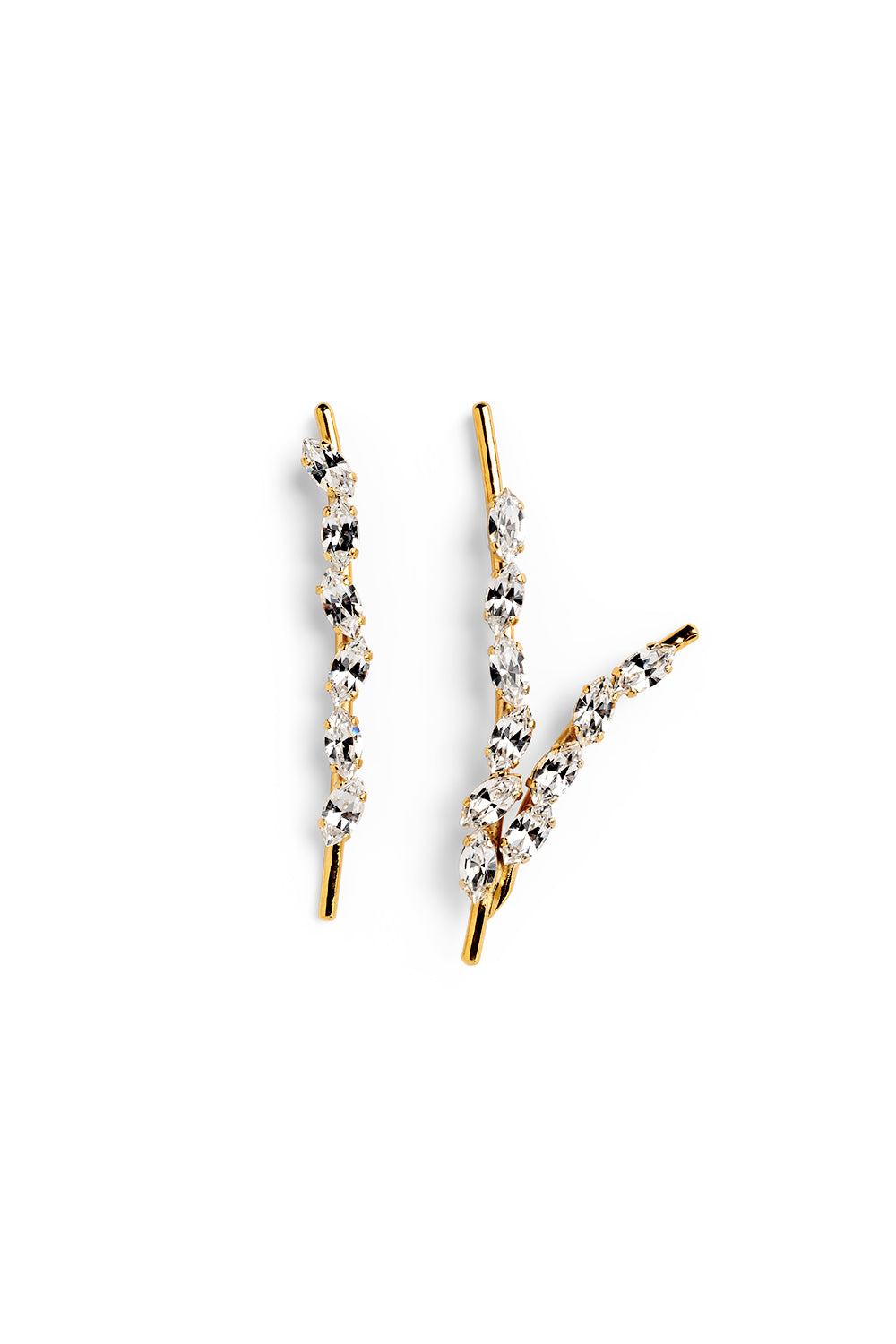 Crystal Leaves Earrings - statement earrings by Noritamy