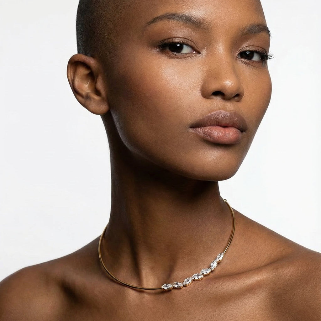 Crystal drops Choker Necklace - choker necklace by Noritamy