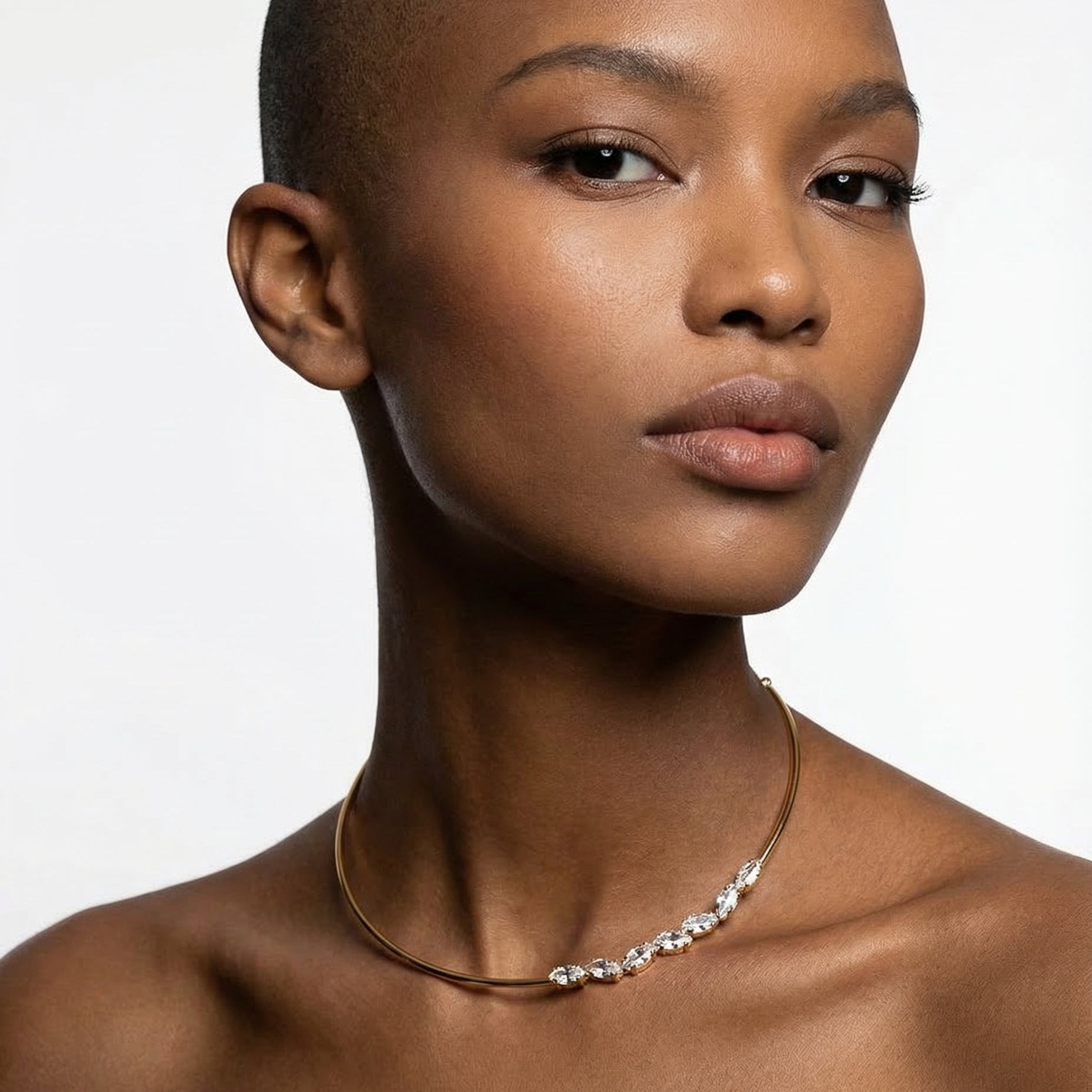 Crystal drops Choker Necklace