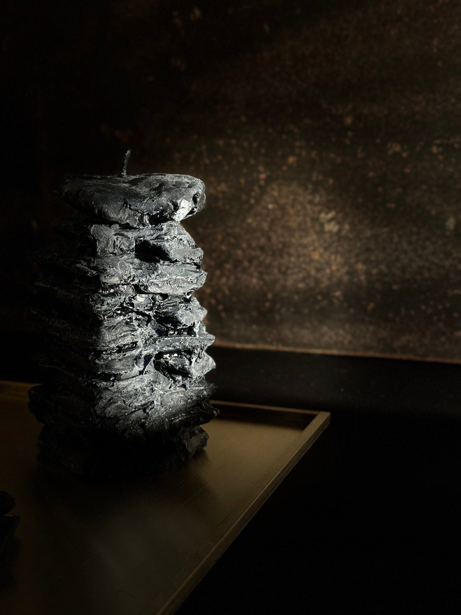 Tephra-Black Beeswax Candle - art object by Noritamy