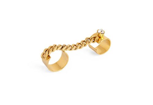 2 Finger Cuban Links Ring - statement ring by Noritamy