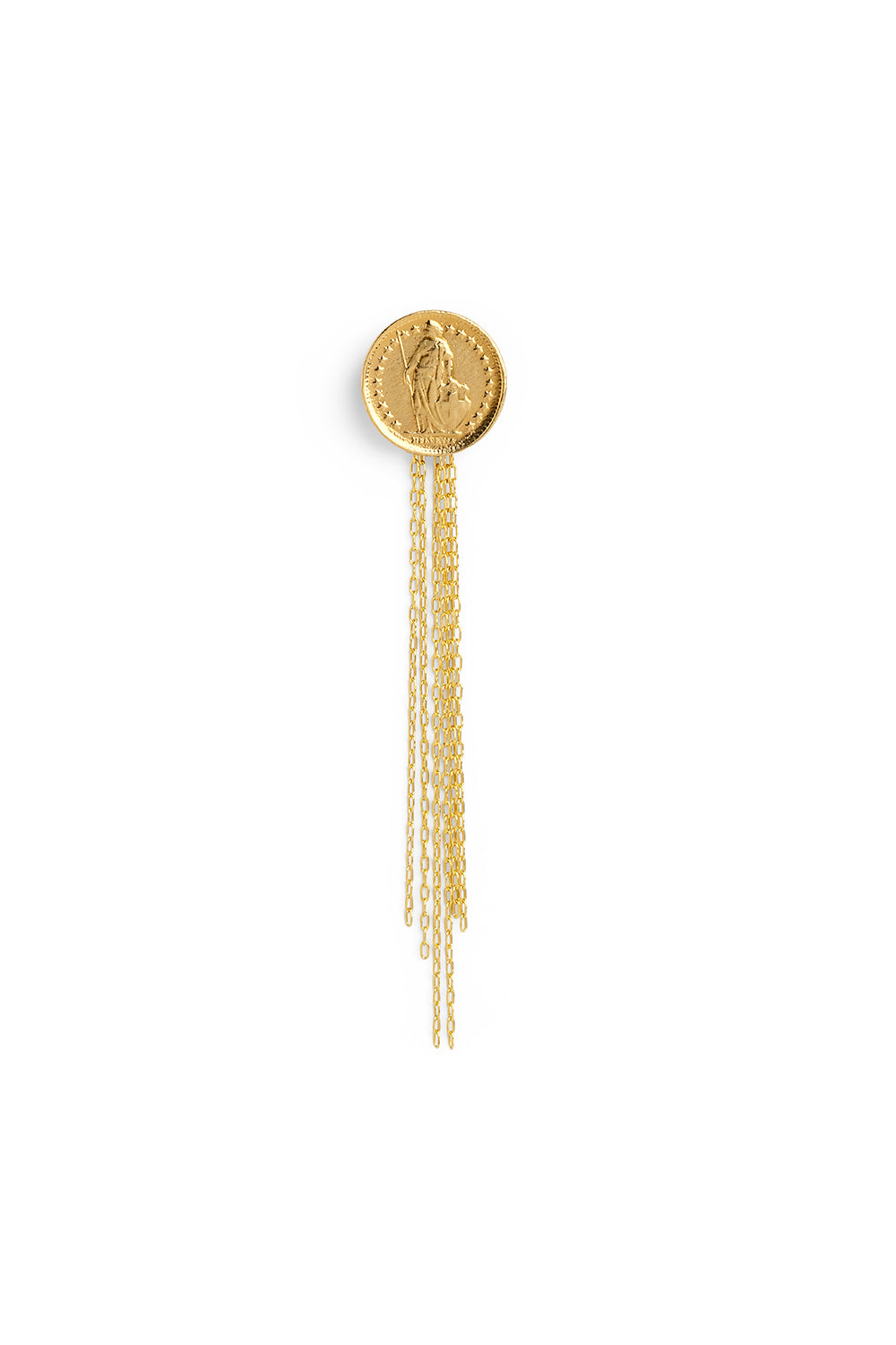 Coin Tassel Earring (Single) - statement earrings by Noritamy