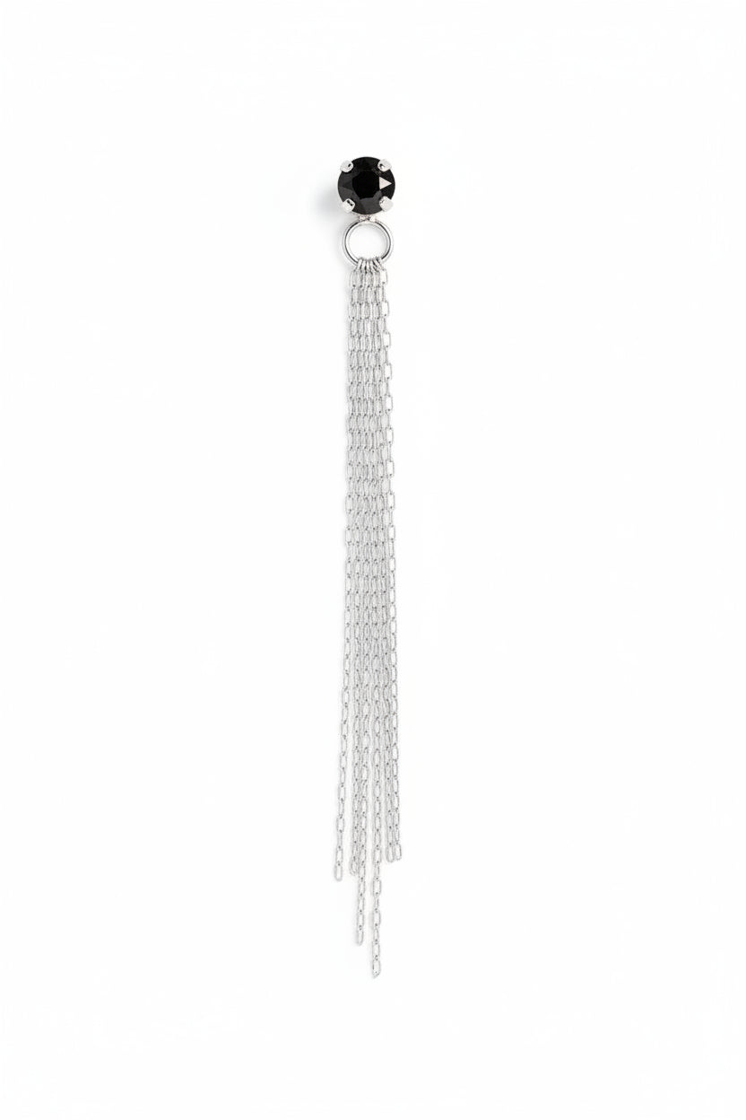 Sterling silver Crystal Tassel Earring (single)