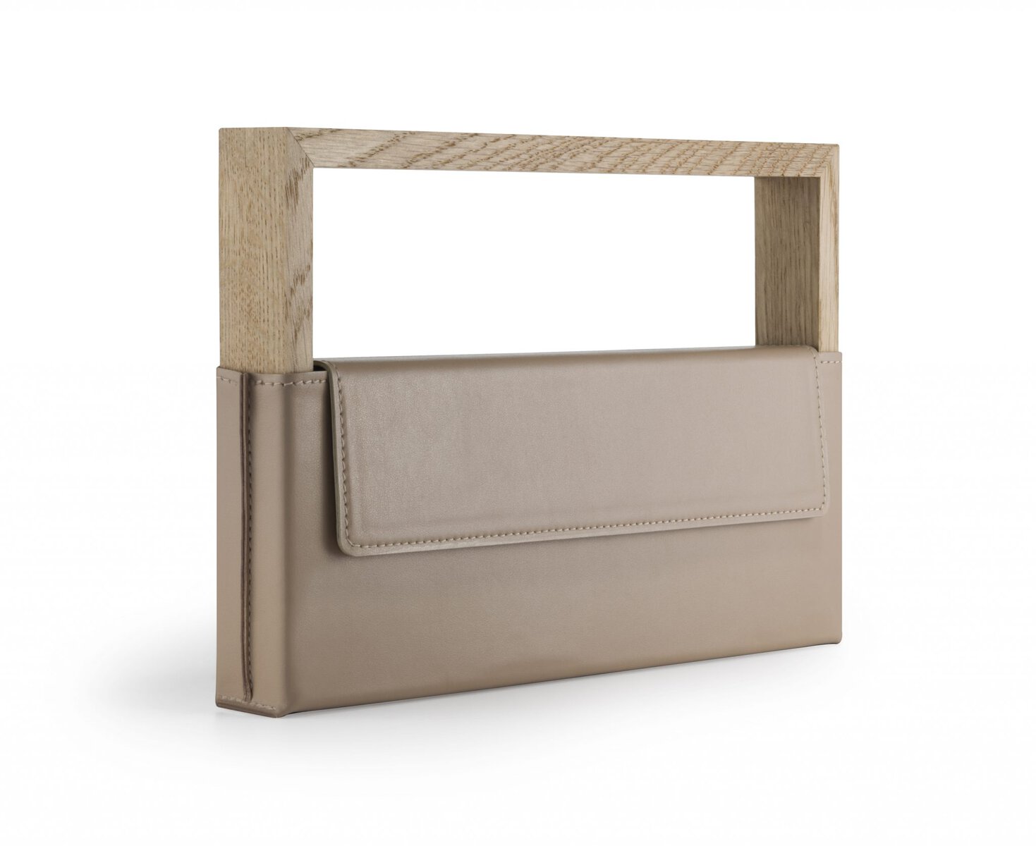 Wooden Frame Leather clutch  pre order