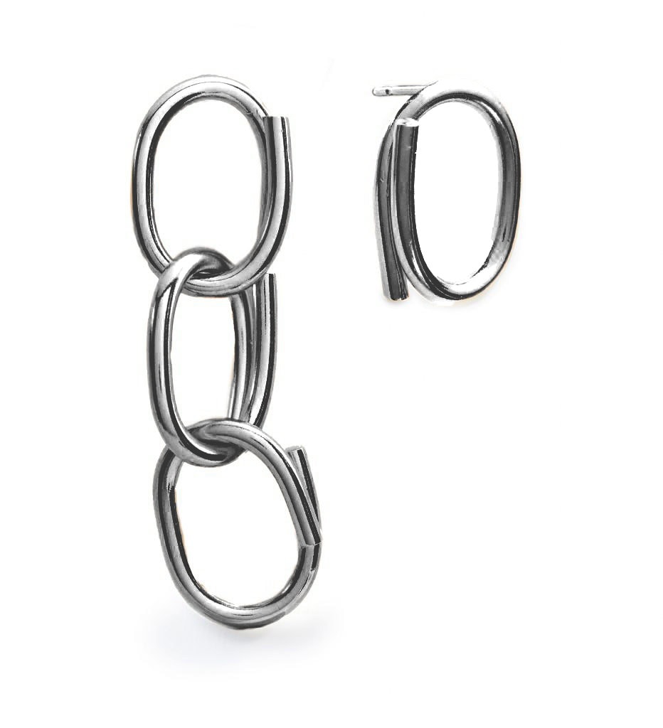 Stud & 3 Chains Earring