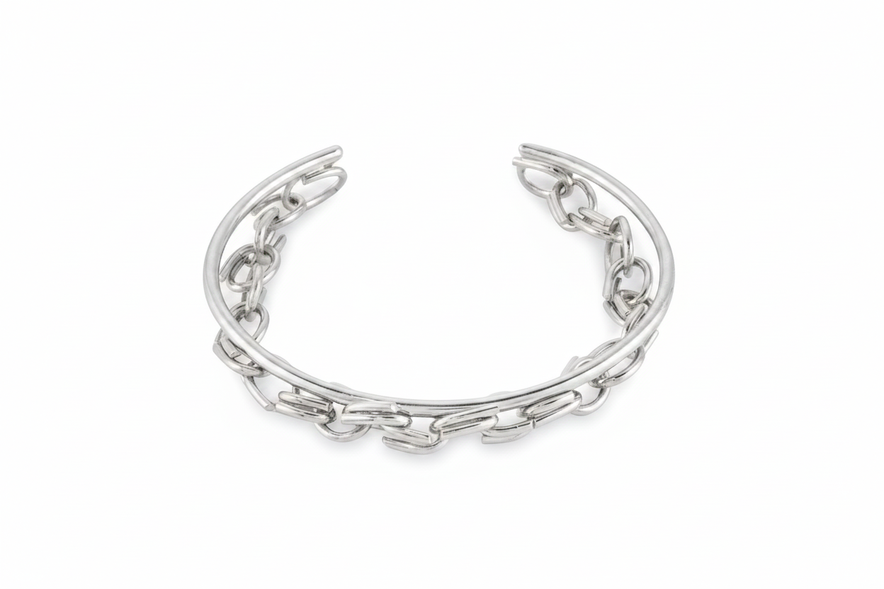 Double Cuff  Chain Bracelet, bracelet by Noritamy, view 2