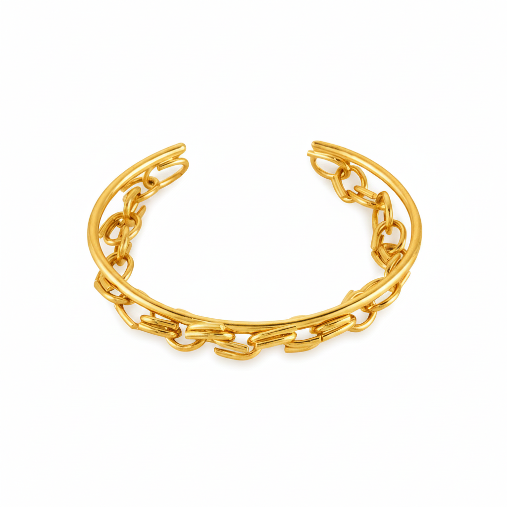 Double Cuff  Chain Bracelet, bracelet by Noritamy, view 3