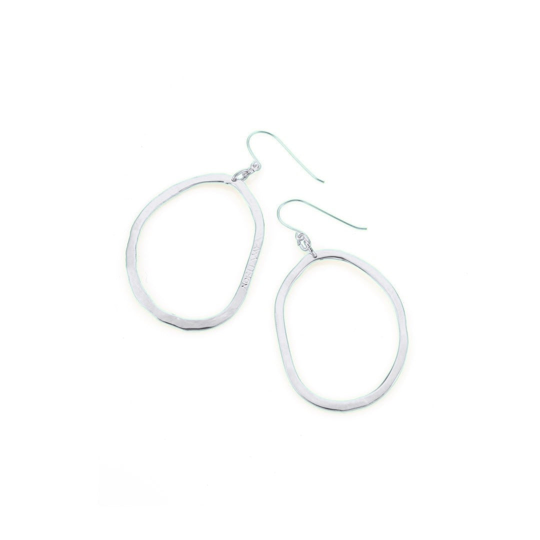 Handmade silver tone drop classic earrings with brass base