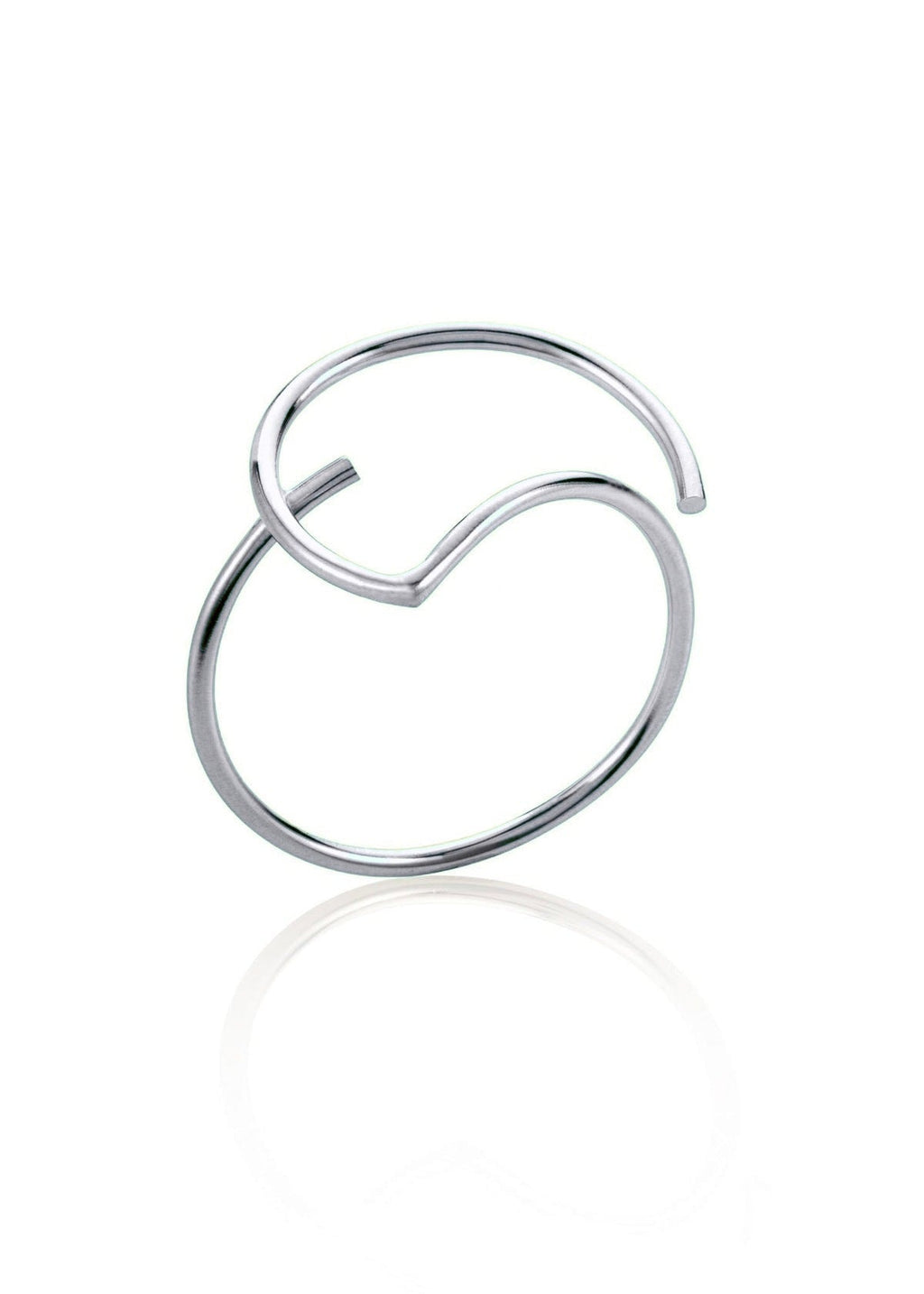 Handmade silver tone half circle bracelet