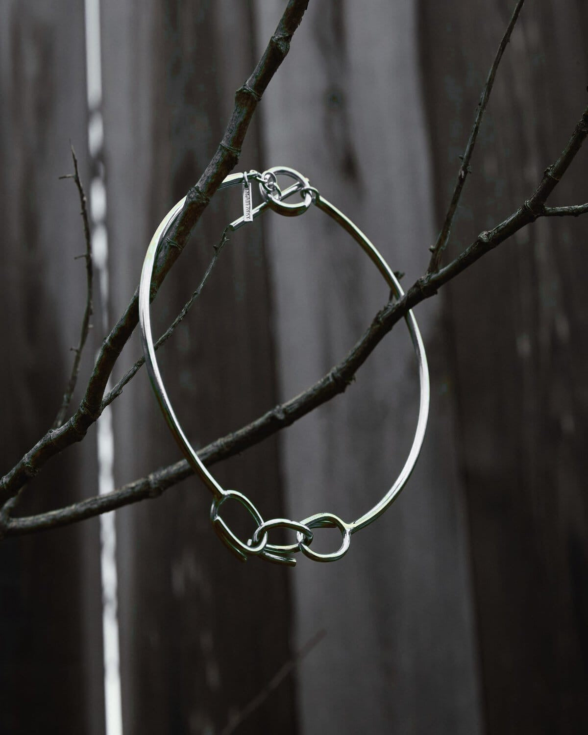 Handmade silver tone chunky chain choker