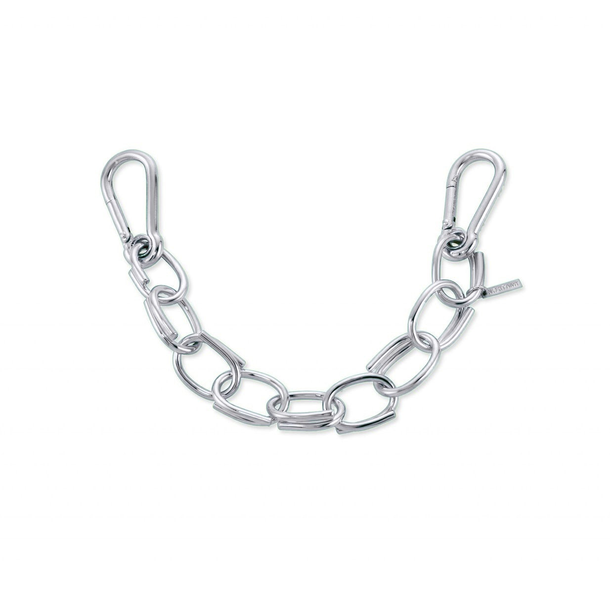 Handmade silver tone shackle chain belt