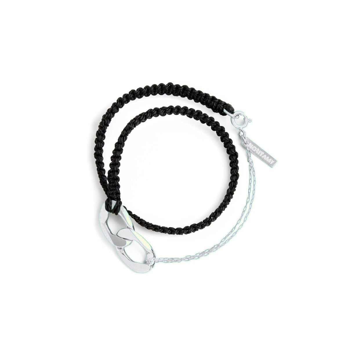 Handmade silver tone braided links chain bracelet