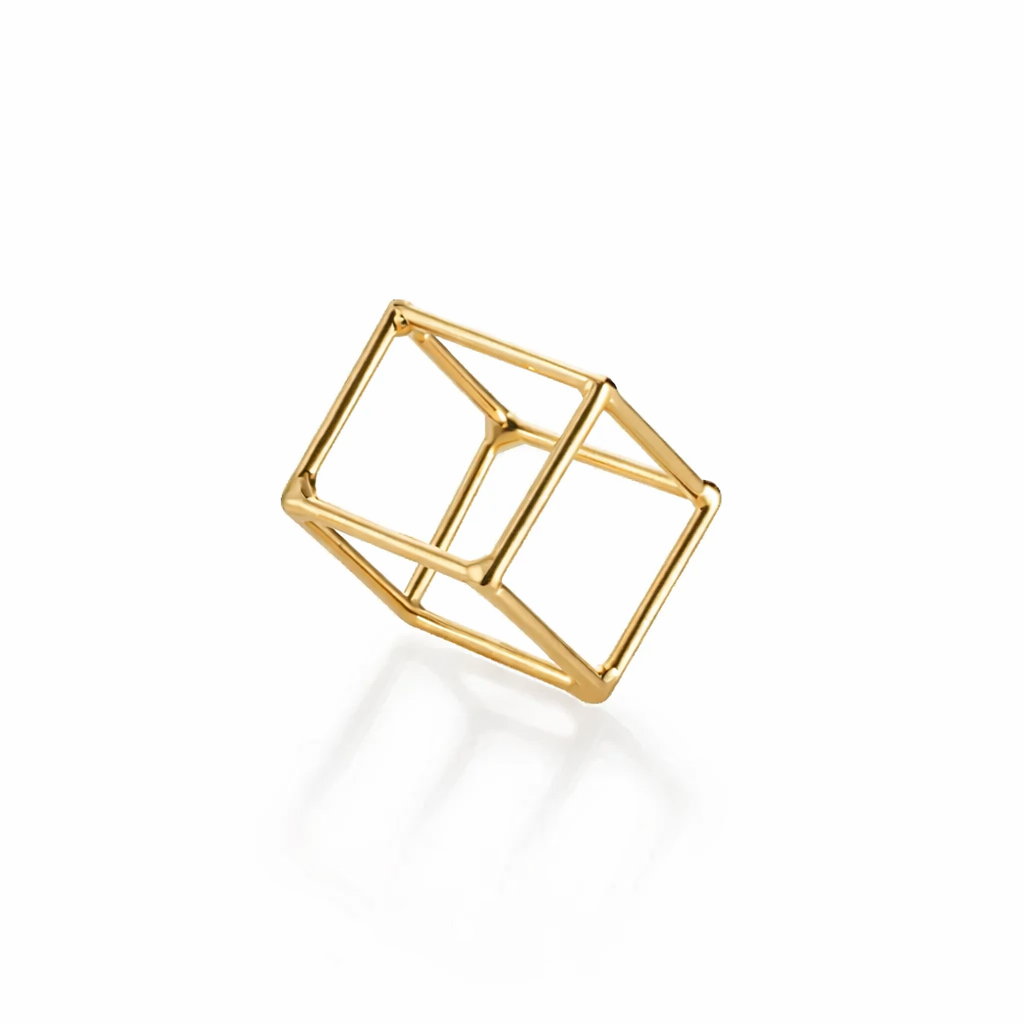 Cube Contour Ring - statement ring by Noritamy