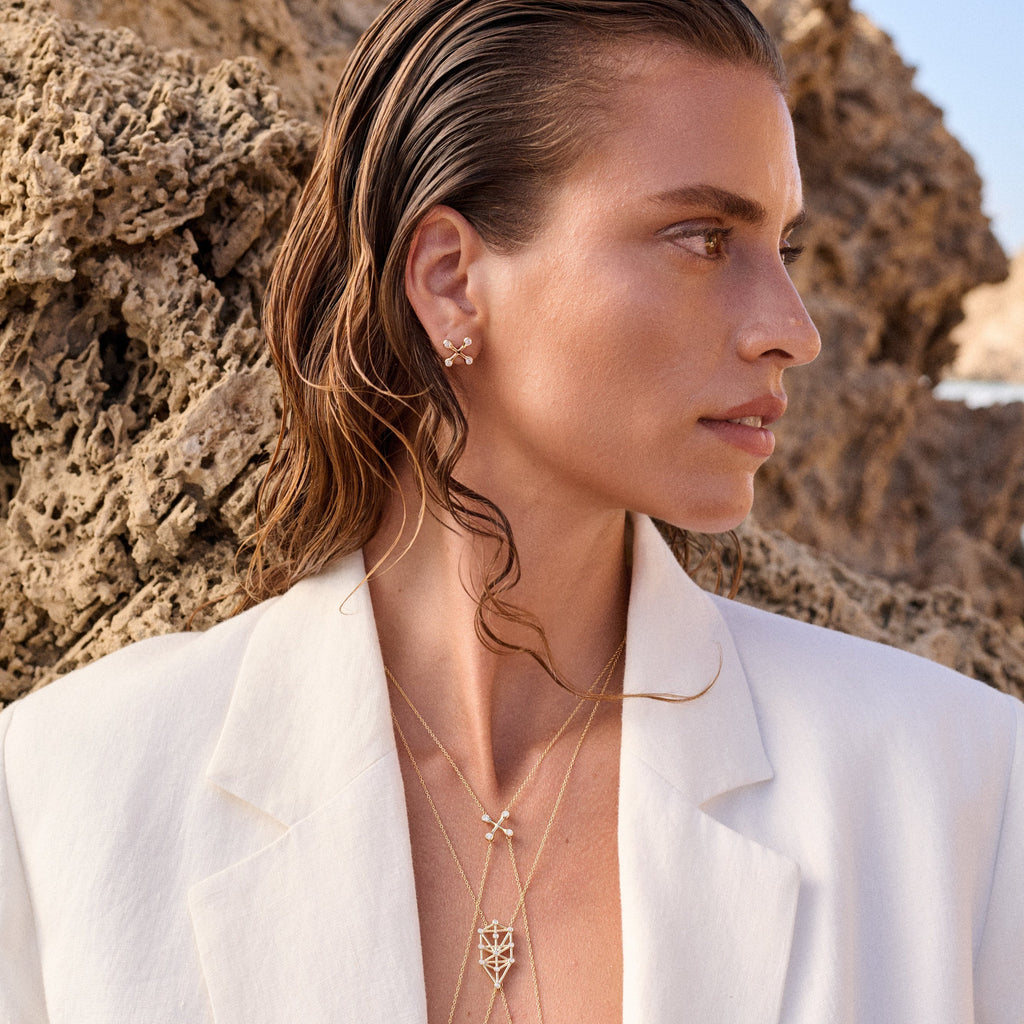 Align Your Flow Large Diamond Earrings