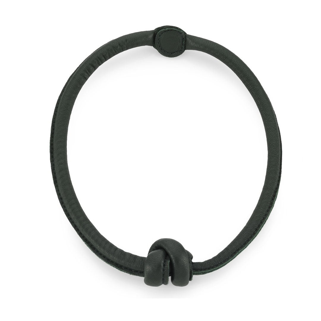 Green Leather knot bracelet