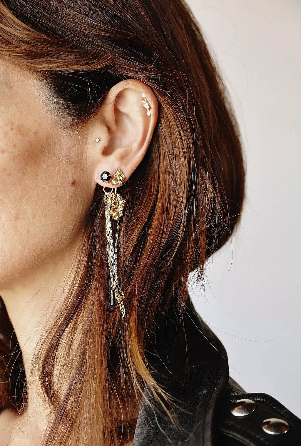 Black Crystal Tassel Earring (single) — campaign image