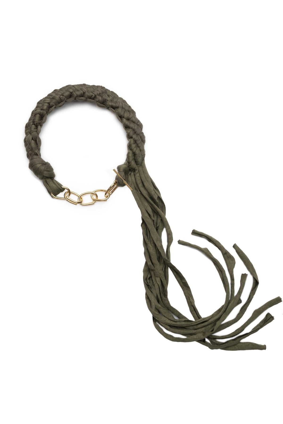 Braided Chain Collar Green