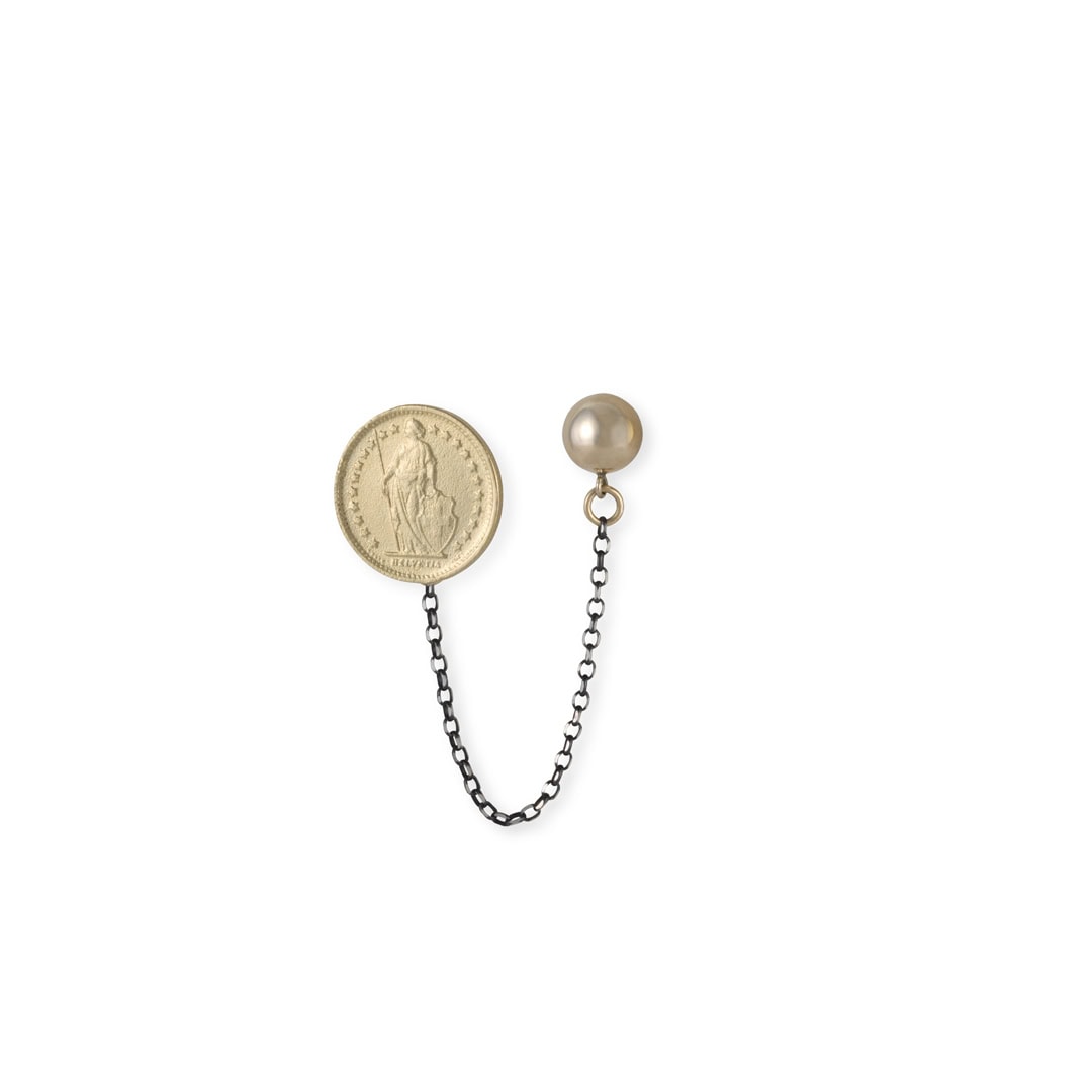Coin 2 Studed Earrings