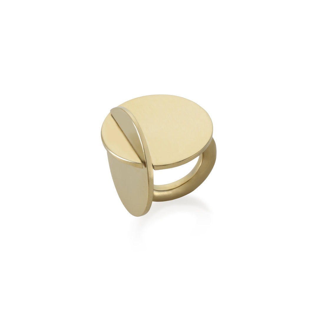 Intersecting Coins Pinky Ring